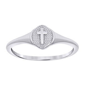 925 Sterling Silver Womens Cubic-Zirconia Infinity Heart Ring Size 9